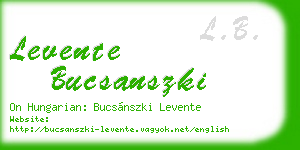 levente bucsanszki business card