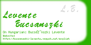 levente bucsanszki business card